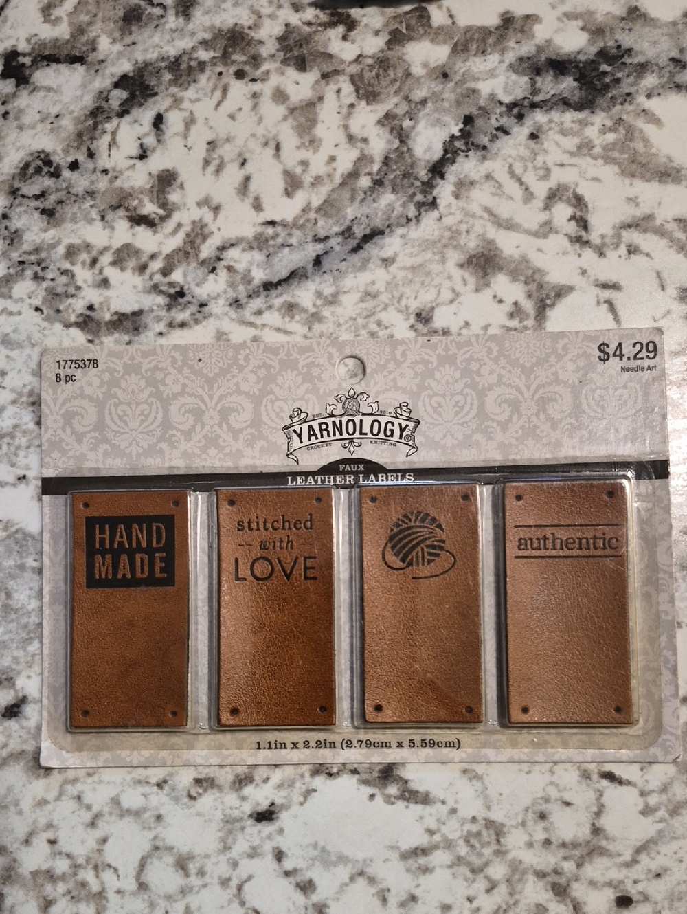 Faux Leather Labels - Brown "Hand Made" Set